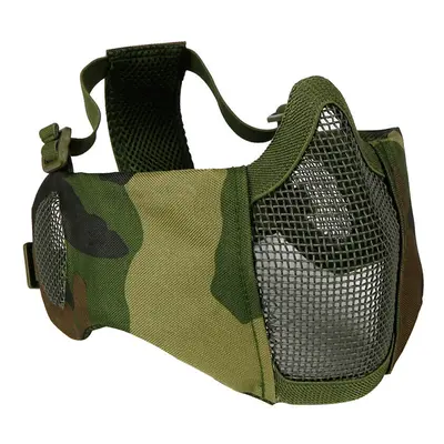 (Jungle Camouflage) Outdoor CS Game Steel Wire Face Mask Breathable Protection Half Mask Outdoor