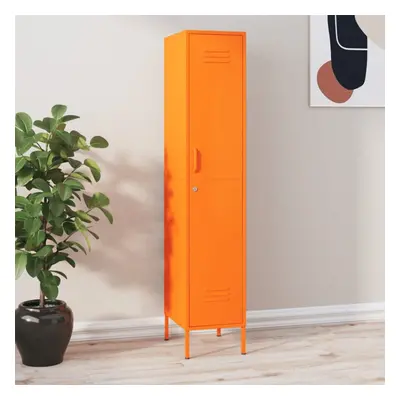 vidaXL Locker Cabinet Orange Steel Storage Office Furniture Cabinet Organiser