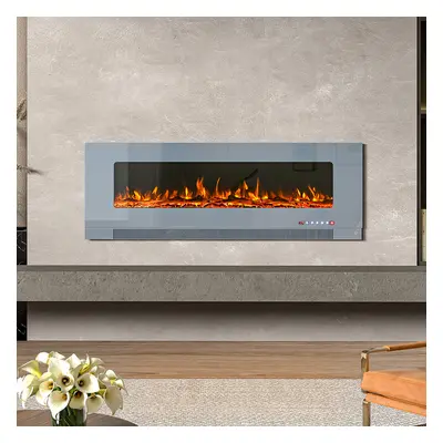 (Grey, 50inch) LED Electric Fireplace with Remote Control