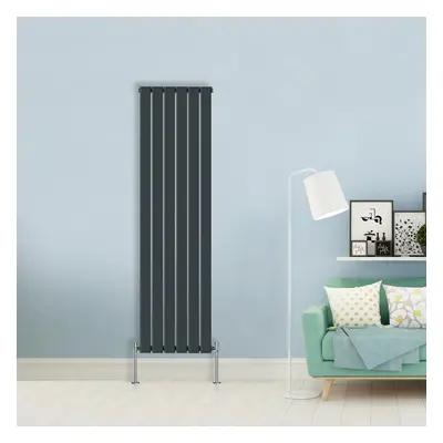 (Single-1800x408 mm) NRG Flat Panel Column Designer Radiator Heater Central Heating Rads Anthrac