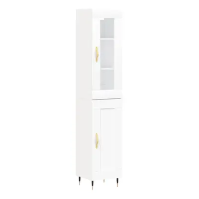 (white, wood door) vidaXL Highboard Sideboard Tall Storage Cabinet Side Cabinet Engineered Wood