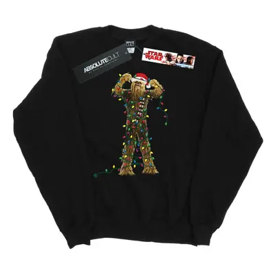 (3XL, Black) Star Wars Mens Chewbacca Christmas Lights Sweatshirt