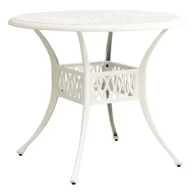 vidaXL Garden Table White Cast Aluminium Outdoor Dining Dinner Coffee Desk