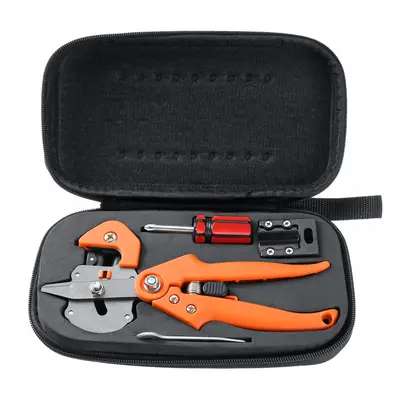 (Orange) Garden Nursery Fruit Pruning Shears Grafting Scissor Tools Sets Tree Cutting Set