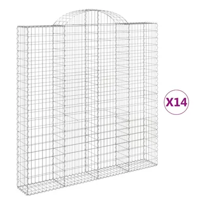 (200 x x 200/220 cm/ pcs) vidaXL Arched Gabion Basket Stone Basket Gabion Retaining Wall Galvani