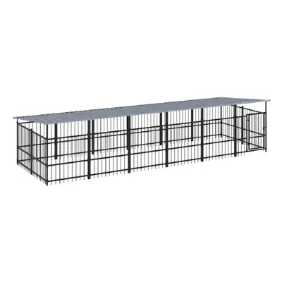 (588 x x cm) vidaXL Outdoor Dog Kennel Steel Puppy Crate Pet Cage Enclosure Multi Sizes