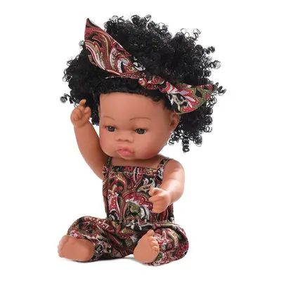 () Black Baby Dolls Soft Silicone Vinyl Play Toy Infant Reborn Handmade Doll Lifelike Newborn Gi