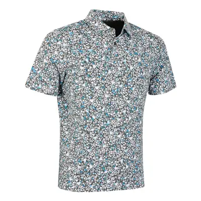 (M, Black Lichen) Callaway Golf Mens Artificial Nature Print Swingtech Polo Shirt