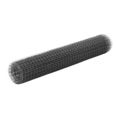 (grey, x m x mm) vidaXL Chicken Wire Fence Steel with PVC Coating Wire Mesh Roll Wire Fencing