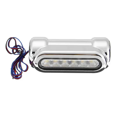 (Silver) 12V 2x Motorcycle LED White Driving DRL Indicator Amber Turn Signal Lights Crash Bar La