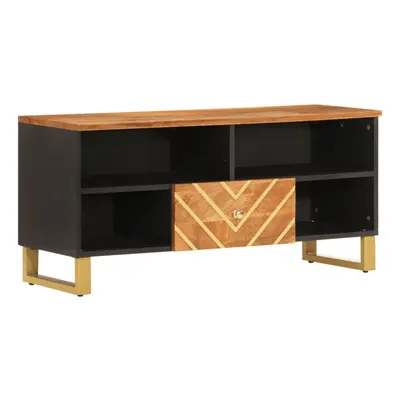 vidaXL TV Cabinet TV Unit Cabinet TV Stand Brown and Black Solid Wood Mango