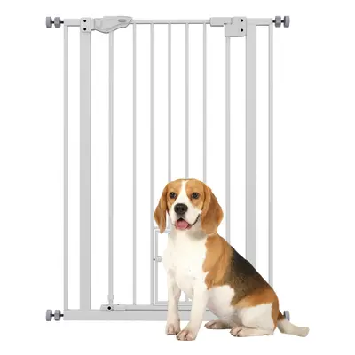 PawHut Extra Tall Dog Gate with Cat Door Auto Close for Stairs cm Wide