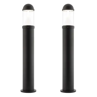 2 PACK Outdoor Bollard Post Light - 20W CCT LED Module - Textured Black Finish