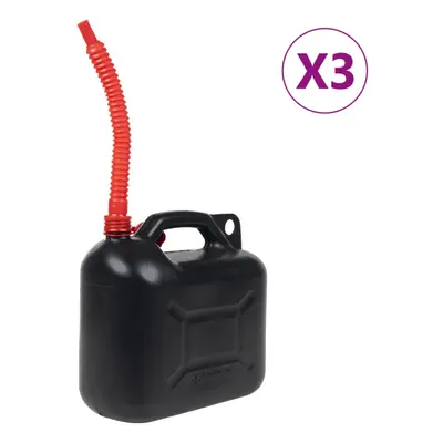 vidaXL Fuel Can with Flexible Spout Petrol Jerry Can pcs Black L Plastic