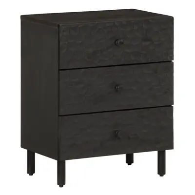 (black) vidaXL Bedside Cabinet Side Table Nightstand Bed Table Bed Cabinet Solid Wood