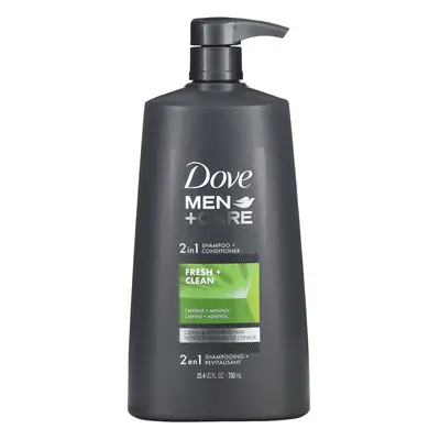 Dove, Men+Care, in Shampoo + Conditioner, Fresh & Clean, 25.4 fl oz (750 ml)