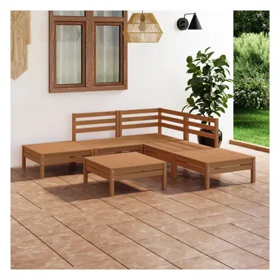 vidaXL Garden Lounge Set Outdoor Lounge Set Piece Solid Pinewood Honey Brown