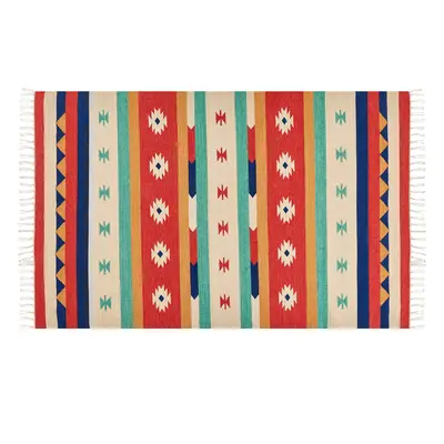 Cotton Kilim Rug x cm Multicolour MARGARA