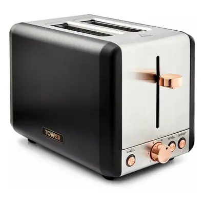 Cavaletto Slice Black & Rose Gold Toaster