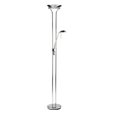 Mother & Child Floor Lamp Chrome Glass 1.8m Twin Light Dimmer Flexible Reading