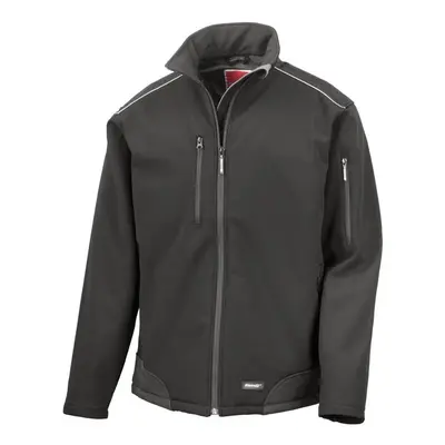 (L, Black/Black) Result Mens Ripstop Soft Shell Breathable Jacket