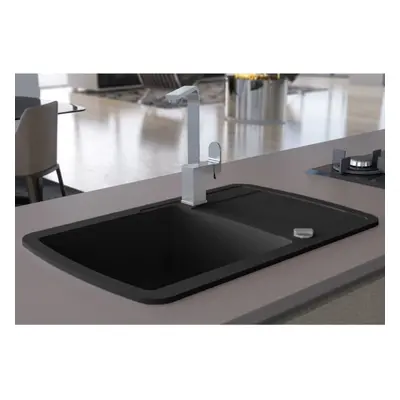 Granite Kitchen Sink Single Basin Black