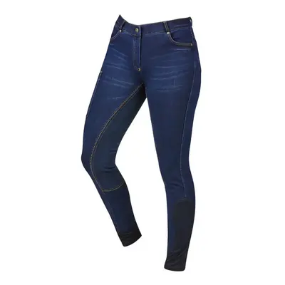 (16 UK, Blue/Navy) Dublin Womens/Ladies Shona Denim Suede Seat Breeches