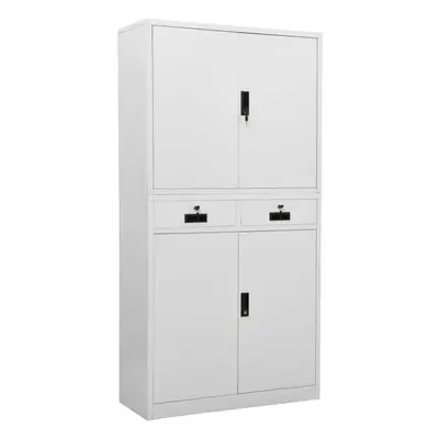 vidaXL Office Cabinet Light Grey Steel Furniture Filing File Storage Cabinet