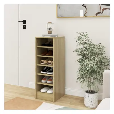 vidaXL Shoe Cabinet Sonoma Oak Chipboard Wall-Mounted Hanging Shoe Rack Shelf