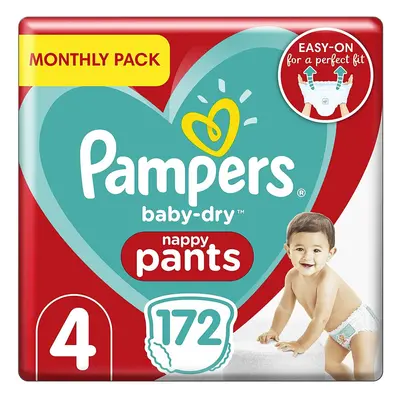 Pampers Baby Nappy Pants Size (9-15 kg/20-33 Lb), Baby-Dry, Count, MONTHLY SAVINGS PACK, Easy-Up