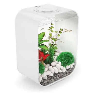 BiOrb LIFE 15L White Aquarium Fish Tank with Multi Colour LED Lighting and Heater Pack