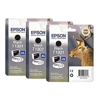 Epson T1301 Ink Cartridges - Black (Pack of 3), Amazon Dash Replenishment Ready