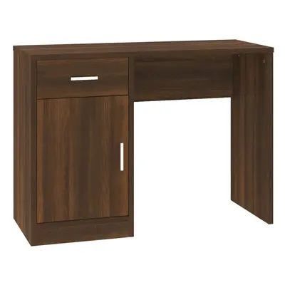 (Brown oak) vidaXL Desk with Drawer and Cabinet 100x40x73cm PC Writing Table Multi Colours