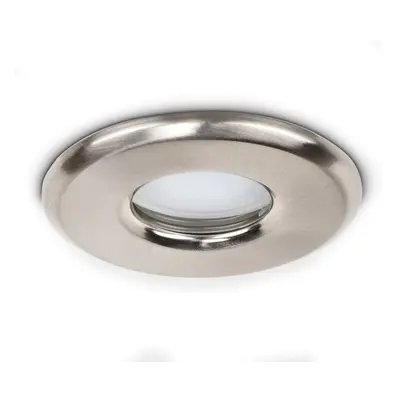 Pack of Bathroom/Shower/Soffit IP65 Rated Brushed Chrome Recessed Ceiling Downlights - Complete 