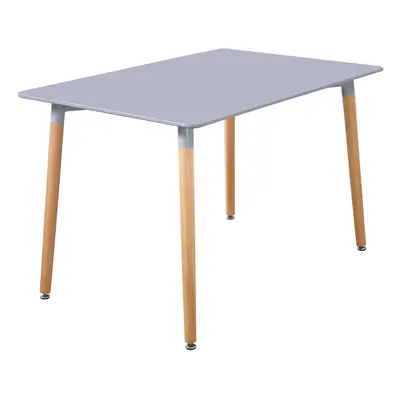 Charles Jacobs 120cm Rectangular Dining Table With Grey Tabletop and Solid Beech Wood Leg