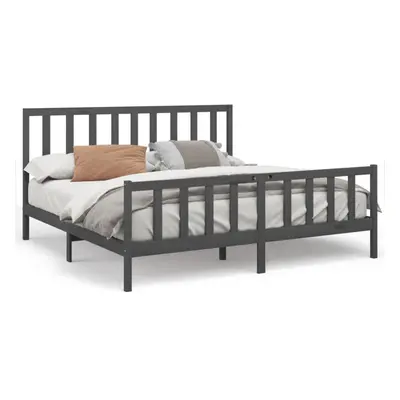 (grey, x cm) vidaXL Solid Wood Pine Bed Frame Wooden Bedstead Bed Base Multi Colours/Sizes