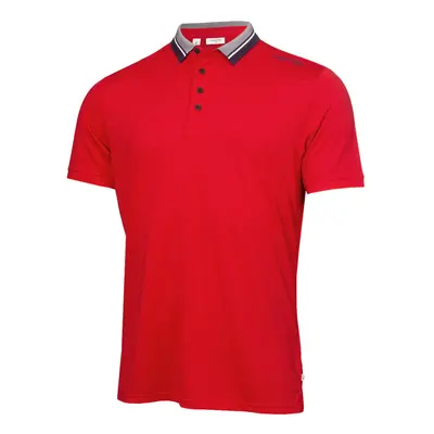 (XL, Red) Calvin Klein Mens Parramore Quick Dry Moisture Wicking Golf Polo Shirt