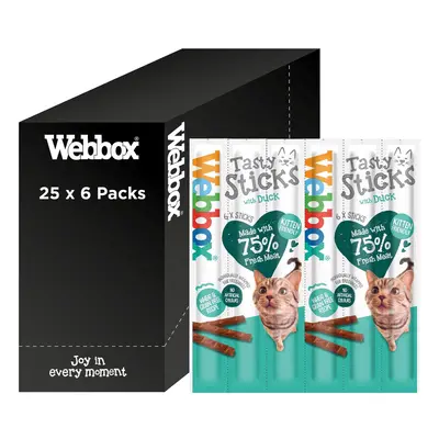 Webbox Tasty Sticks Cat Treats, Duck - Kitten Friendly, Wheat and Grain Free, No Artificial Colo