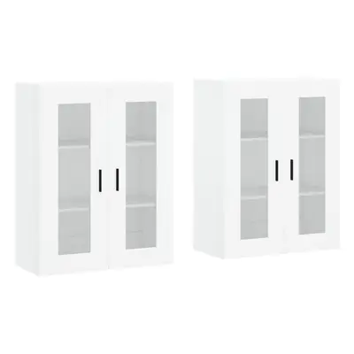 vidaXL Wall Mounted Cabinets Storage Wall Cupboard2 pcs White Engineered Wood