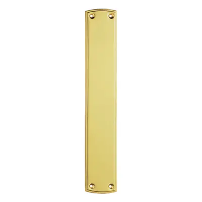 Large Ornate Door Finger Plate with Stepped Border x 65mm Polished Brass