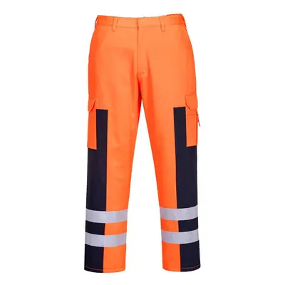 (3XL, Orange/Navy) Portwest Mens Service Ballistic Hi-Vis Trousers