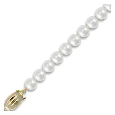 (7.5) Jewelco London Ladies 9ct Yellow Gold Clasp Seawater Cultured Akoya Pearl Elegant Necklace