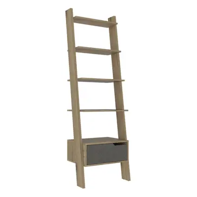 Bleached Pine Effect Tier Ladder Bookcase Shelving Unit Living Room Storage