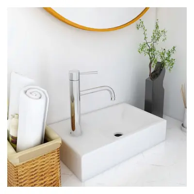 vidaXL Wash Basin SMC White Home Bathroom Washroom Cloakroom Counter Top Sink