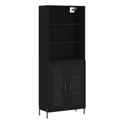 (black, glass doors) vidaXL Highboard Sideboard Storage Cabinet Home Side Cabinet Engineered Woo