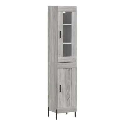 (grey sonoma, wood door) vidaXL Highboard Sideboard Tall Storage Cabinet Side Cabinet Engineered