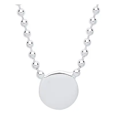 Jewelco London Ladies Sterling Silver Bead Chain Medallion Necklace inch - GVK300