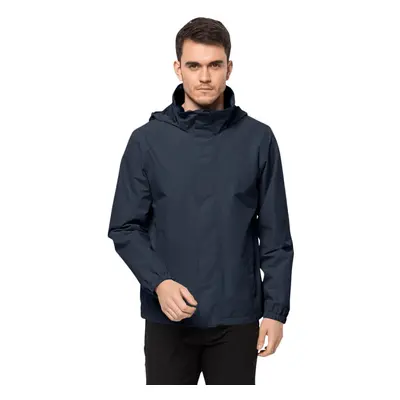 (L, Night Blue) Jack Wolfskin Mens Stormy Point 2L Waterproof Lightweight Jacket