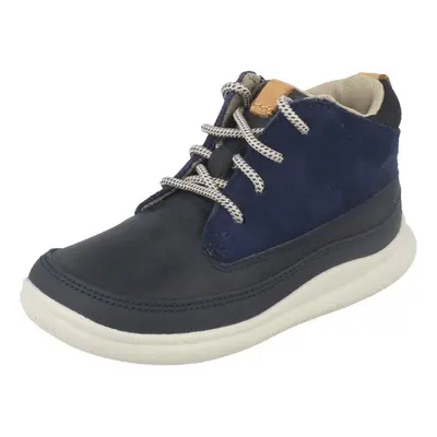 (UK Infant, Navy (Blue)) Boys Clarks Casual Ankle Boots Cloud Air - F Fit