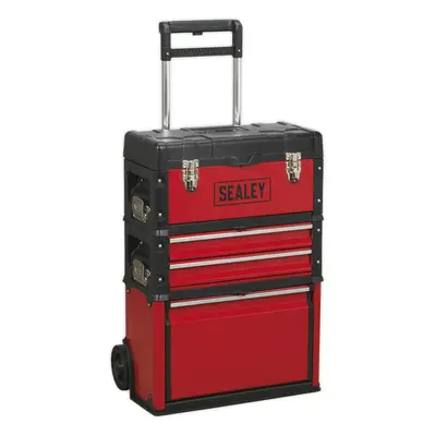 495 x x 720mm Portable Tool Chest / Toolbox - Multi Compartment Wheeled Unit